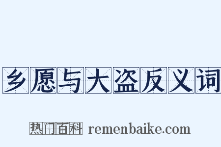 乡愿与大盗反义词是什么意思的图片